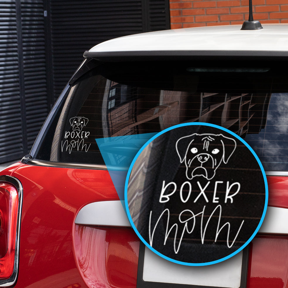 Boxer Mom 4" Decal