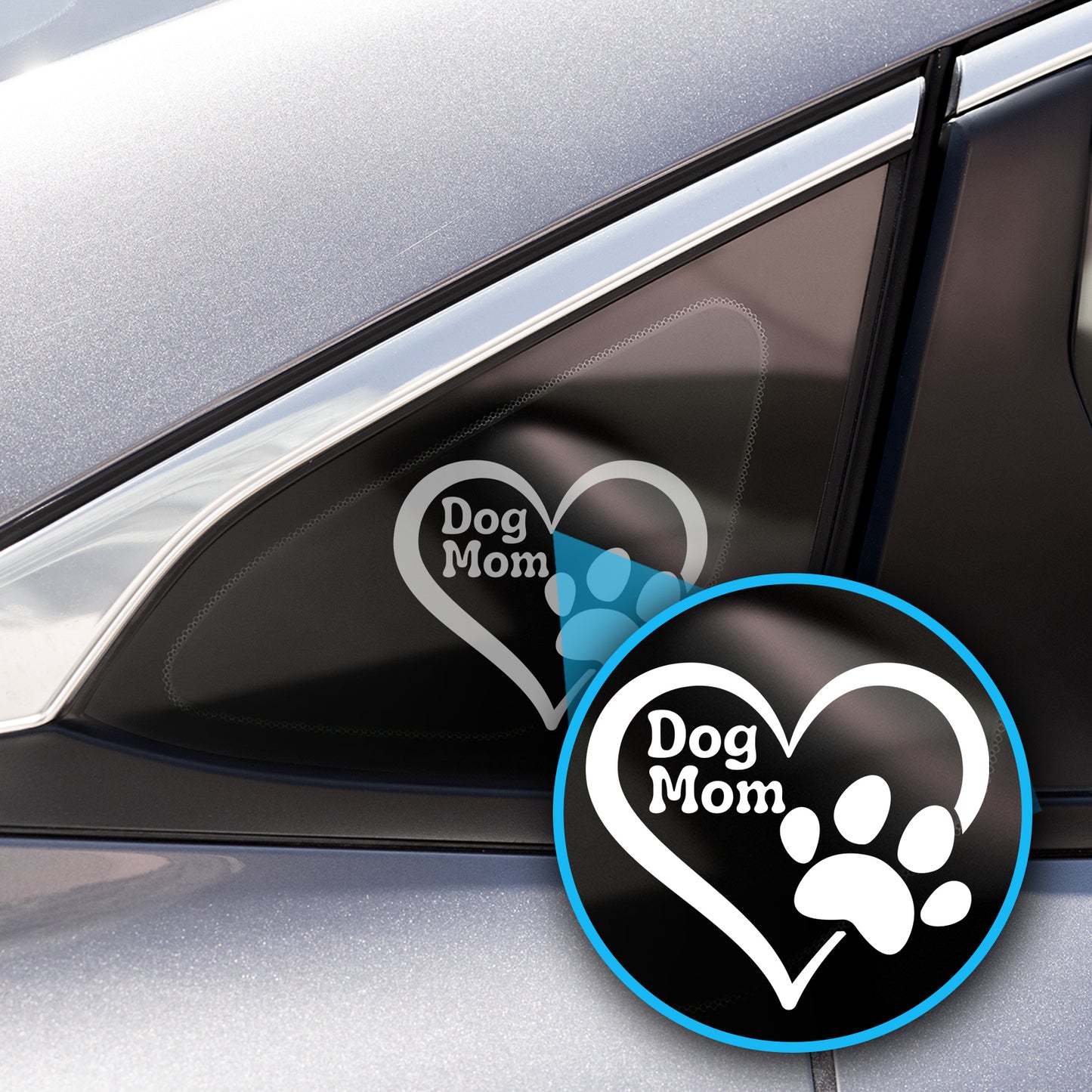 Dog Mom Heart 4" Decal