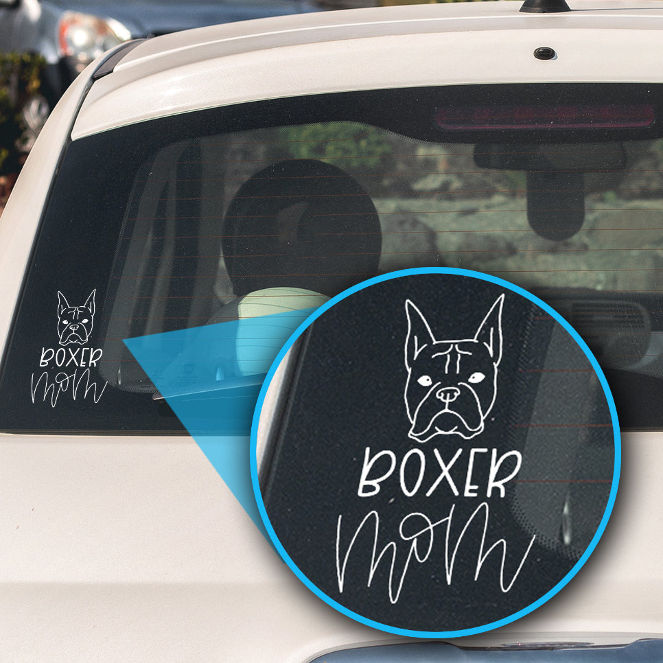 Boxer Mom 4" Decal