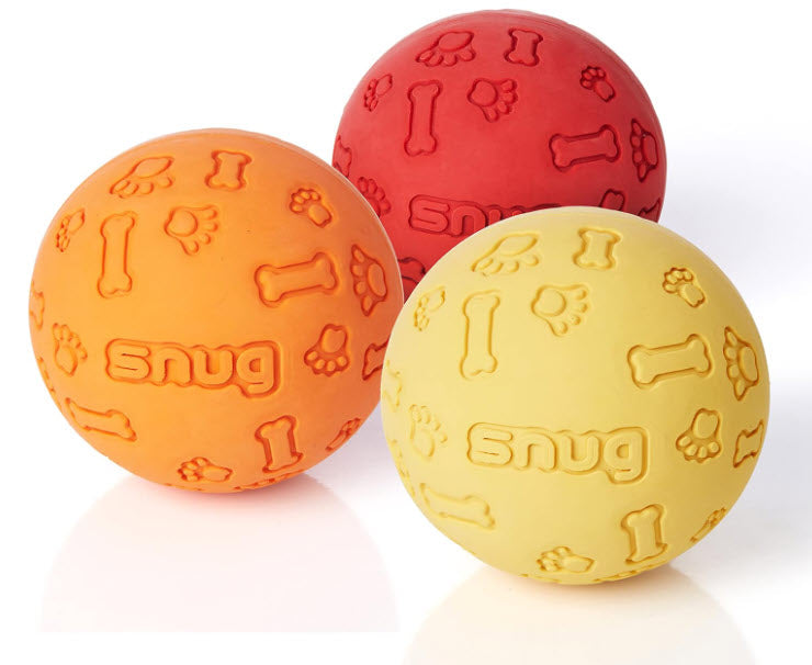 3 Pack of Colorful Rubber Dog Balls